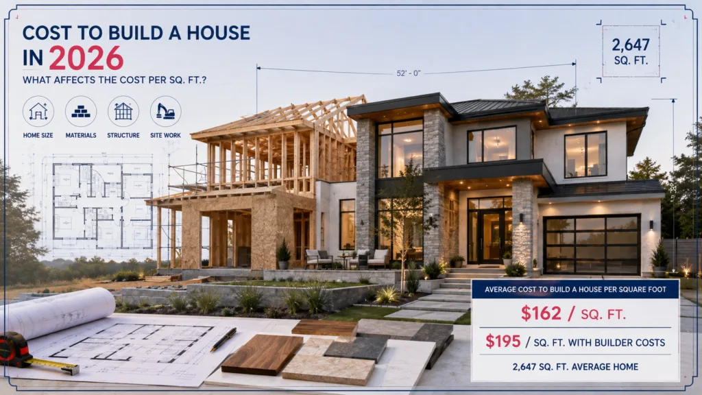 AVERAGE COST TO BUILD A HOUSE PER SQUARE FOOT