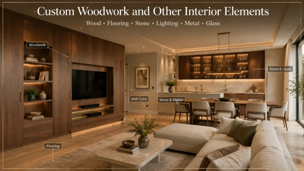 Custom Woodwork and Interior Elements
