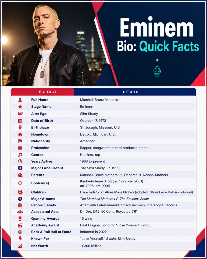 Eminem Bio Quick Facts