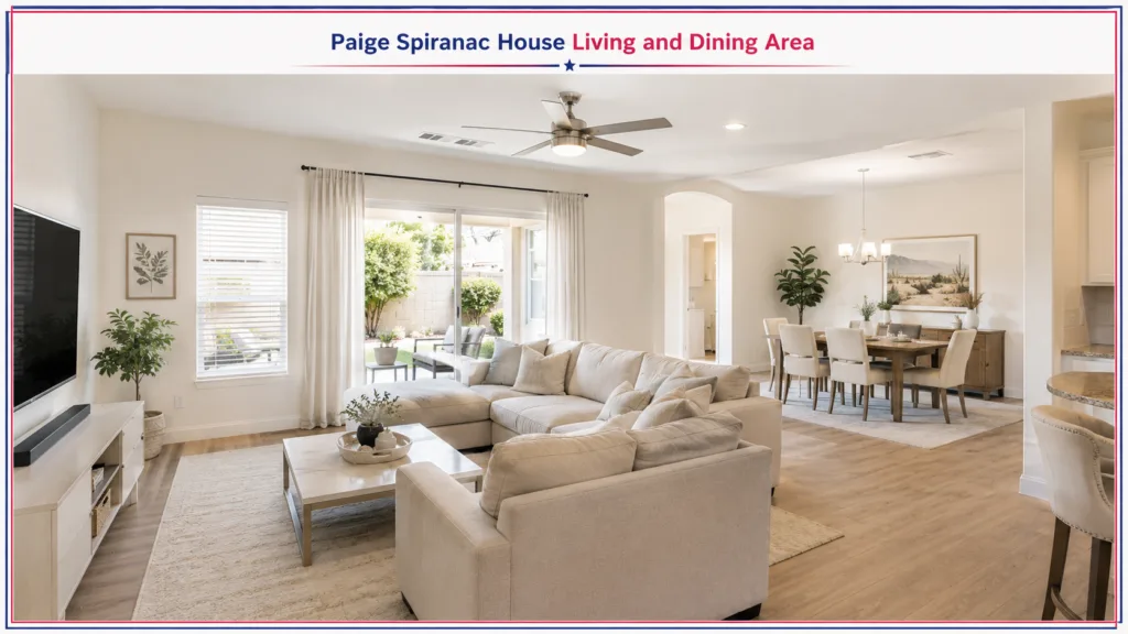 Paige Spiranac House Living and Dining Area