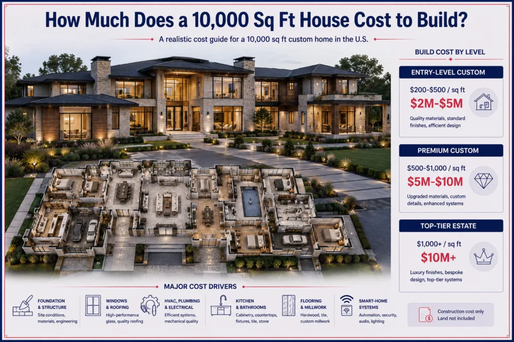 How Much Does a 10,000 Square Foot House Cost to Build