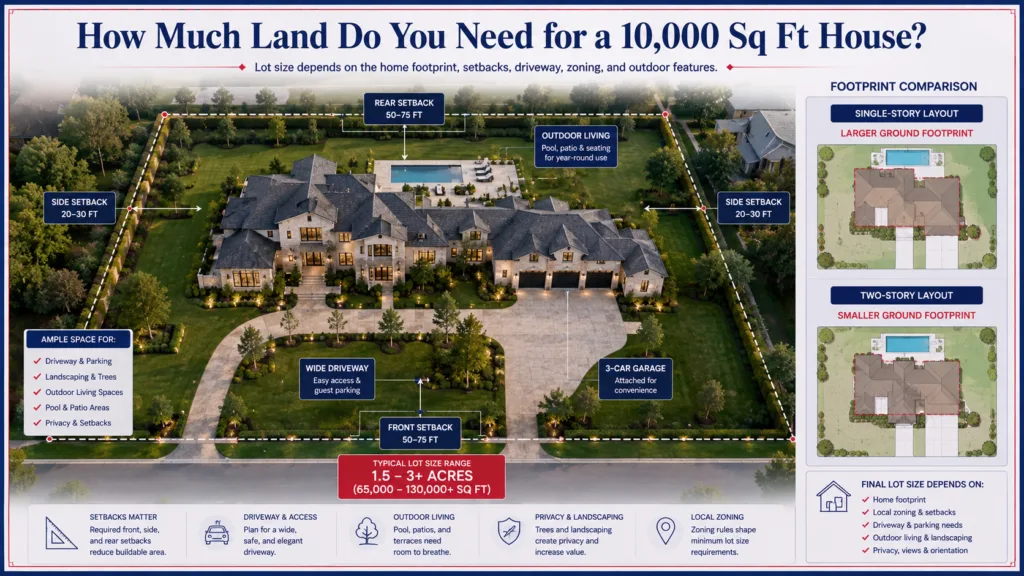 How Much Land Do You Need for a 10,000 Sq Ft House