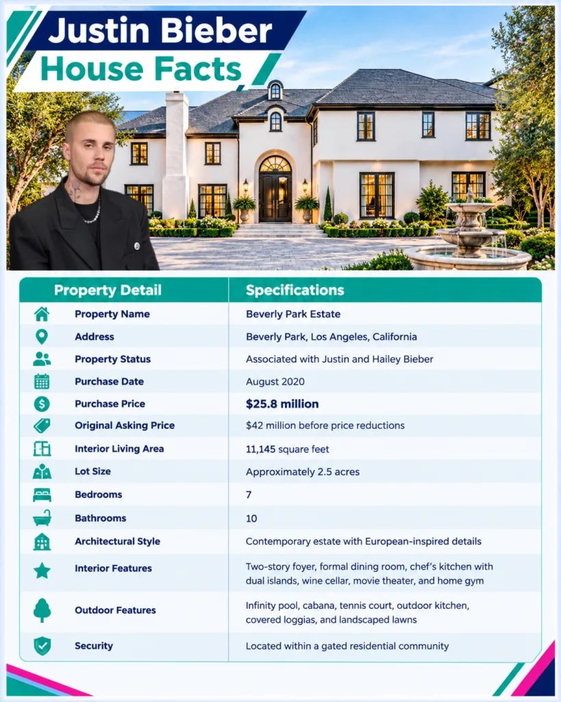 Justin Bieber Beverly Park House Facts