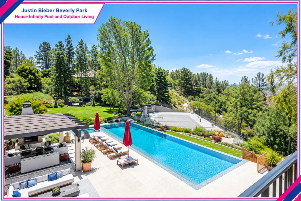 Justin Bieber Beverly Park House Infinity Pool and Outdoor Living