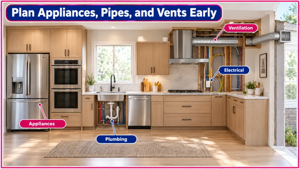 Plan Appliances, Pipes, and Vents Early