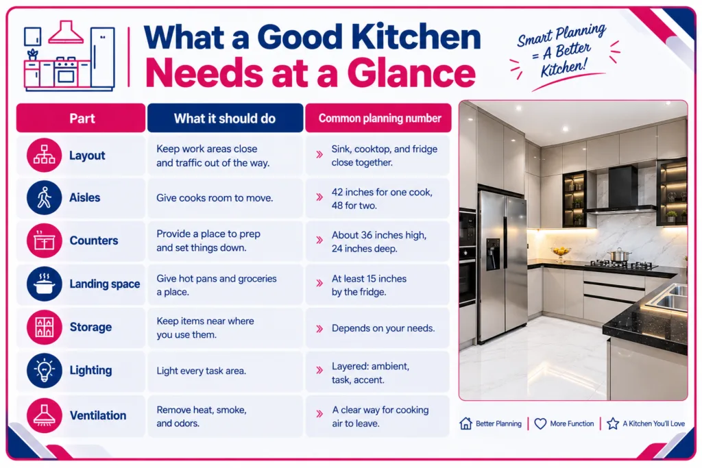 What a Good Kitchen Needs at a Glance